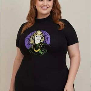 Marvel Loki Sylvie Foxy Mock Neck Top Sz 1X or 14/16